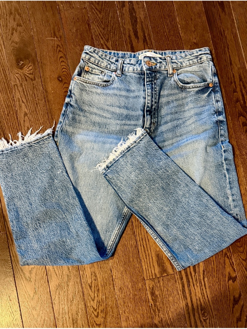 Zara Medium Blue High-Rise Denim Jeans
